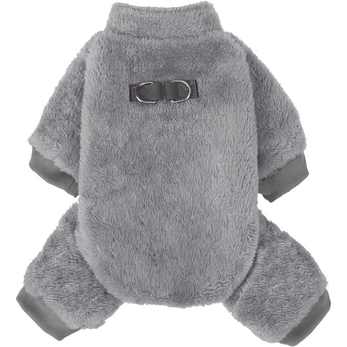 Піжама для собак, теплий зимовий светр з вельвету, для цуценят та маленьких/середніх тварин (собаки, коти), колір зелений (Large, сірий)