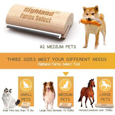 Інструмент для догляду за шерстю собак, котів та коней: ергономічна дерев'яна щітка для грумінгу, професійний гребінець для тварин, безболісний для короткої та довгої шерсті, видаляє бруд - 6,5 см (Д)