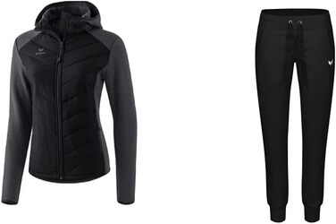 Еріма: Степлекова куртка для жінок (чорний, 40) + жіночі спортивні штани/шльопки