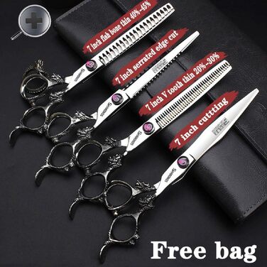 Професійні ножиці для стрижки волосся, 7 дюймів, 4 шт. - для жінок, чоловіків, дітей