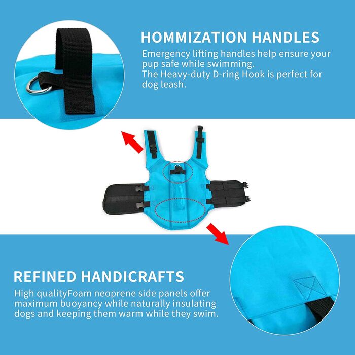 Світшот для собак Snik-S, блакитний, розмір L - рятувальний жилет для собак з короткою мордою (Мопс, Бульдог, Пудель, Бультер'єр, Чихуахуа)