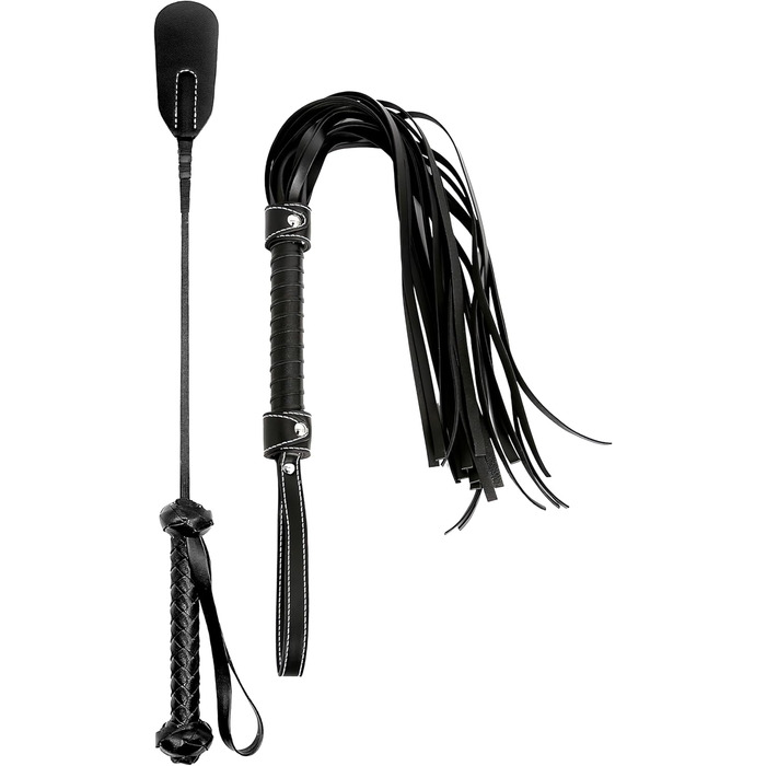Набір для вершника RIDIN: 33 см батогом, 18 см реітгерте (указка) - для дресування коней, чорний