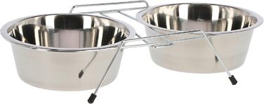 Підставка для мисок для тварин Kerbl, 2x1800 мл, нержавіюча сталь, для котів та собак