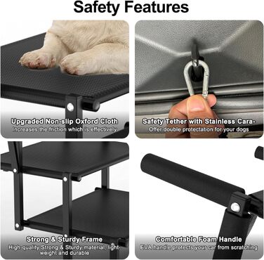 Складана драбина для собак у машину, SUV, вантажівка - Легка рамка для домашніх тварин для великих собак з антиковзкою поверхнею