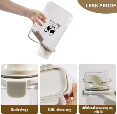 Контейнер для корму для собак 2.8L, герметичний, з BPA-вільного пластику, прозорий, зелений (1391-Dog)