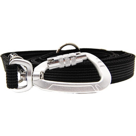 Повідок для собак Twinkys Dog Style, потрійна регулювання, гумований, 20 мм, 3 м, з карабіном безпеки, чорний