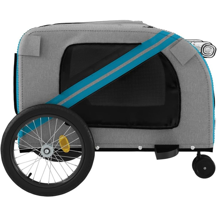 Причіп для тварин на велосипед, Oxford, оксфордська тканина та метал, тип 1, помаранчевий та синій (134 x 68 x 72 см)