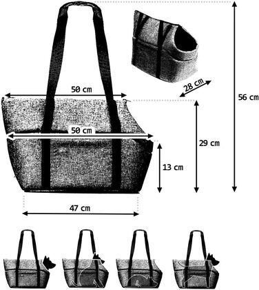 Сумка-переноска для собак та котів Boutique Zoo, чорно-біла (штучна шкіра), до 5 кг