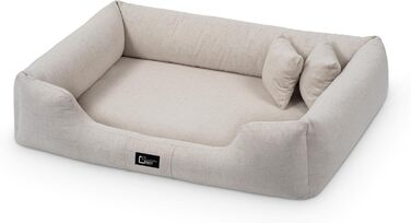 Ортопедичне ліжко для собак Bruno Grosse, середнього та малого розміру - подушка для собак, килимок для собак з тканини Aura - піна з пам'яті, м'яка, довговічна, стійка до зношування та розривів (L, кремовий) L, кремовий