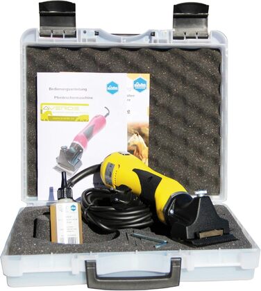 Професійна машинка для стрижки коней LISTER LI CUTLI з набором лез LI 102, спеціальна олія для стрижки та пластиковий кейс, рожевий/чорний колір