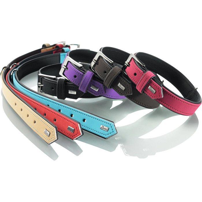 Нашийник для собак HUNTER SOFTIE, штучна шкіра, м'який, легкий у догляді, розмір L (50-55 см), колір: бірюзовий