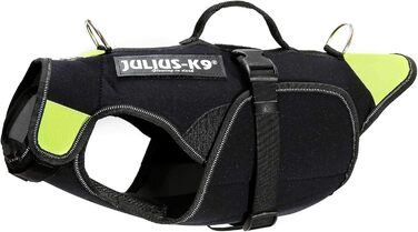 Julius-K9 IDC Мультифункціональний жилет для собак 3в1, розмір S, чорний/неоновий