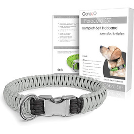 Набір для плетіння паракорду Ganzoo 550: нашийник для собак, DIY, подарунок (сірий)