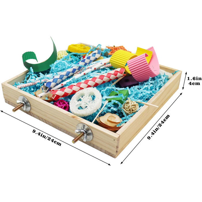 Іграшка-гойдалка для птахів Vogel: дерев'яна коробка для папуг, іграшки для гризучих, аксесуари для клітки, підходить для хвилястих, корел та конур