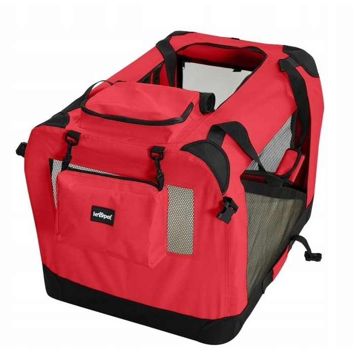 Переноска для собак Leopet, червона, XL (81,3 см x 58,4 см x 58,4 см)