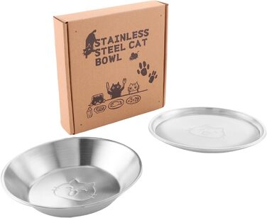 Миски для котів з нержавіючої сталі, 17,3 см, для кошенят та дрібних тварин, 2 шт.