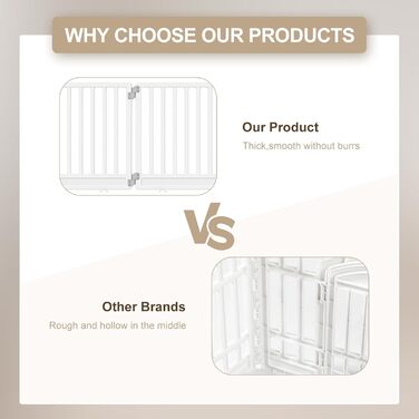 Клітка-вигул для цуценят Gupamiga, розкладна з дверцятами, для дому, на свята, біла (178x178 см), 8 шт.