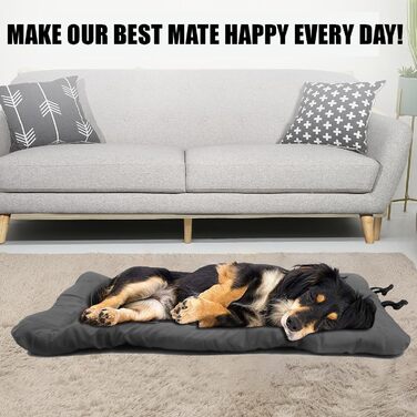 Портативне ліжко для собак Norhogo: водонепроникна килимок-матрац 90x60 см сірого кольору. Ідеально для подорожей, авто, будинку та на вулицю.