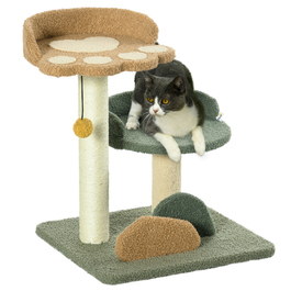 PawHut Cat Tree, легко переміщається, кігтеточка для кішок 52 см з 2 ярусами, Play Ball, Sisal, Indoor| Аосом