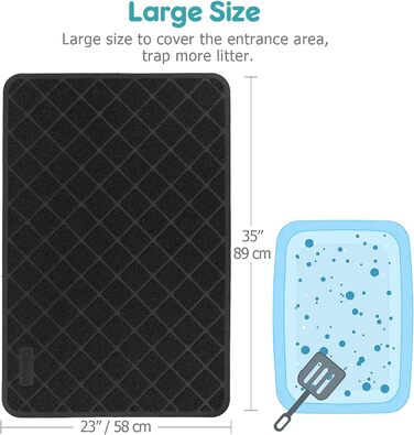 Килимок для котячого туалету Conlun Katzenklo Matte, сірий, 89 x 58 см