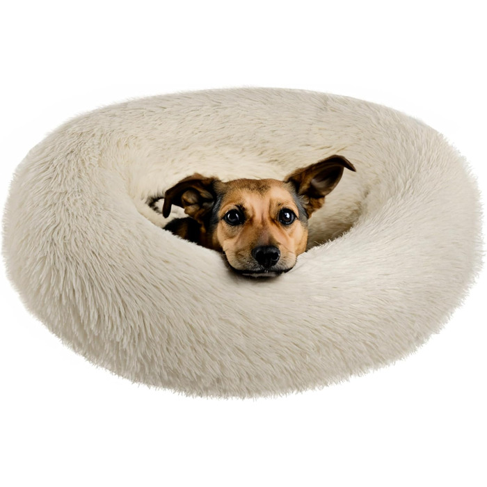 Кругле ліжко для собак, м'яке гніздо-лежанка для тварин, діаметр 60 см