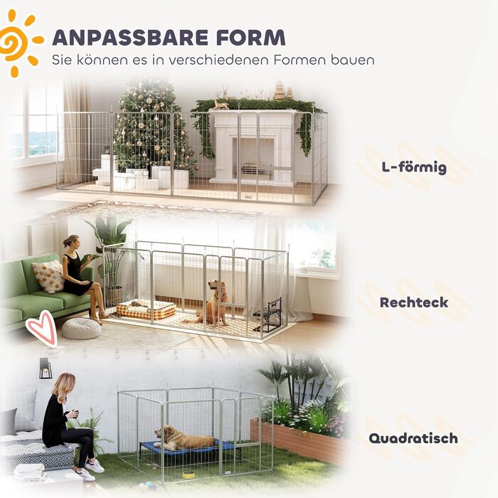 Летворешечка PawHut для собак та кошенят, 8 панелей, 80x100 см, для вулиці