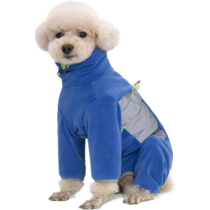 Теплий зимовий пуховик для собак BT Bär, блакитний, розмір S, з кільцем D, регульований, з блискавкою