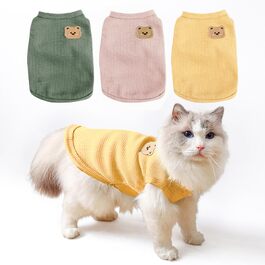 Футболка для котів сфінкс (3 шт.) M - зелена, рожева, жовта (1.9-3.4 кг) - дихаюча, еластична одяг для котів на літо та зиму
