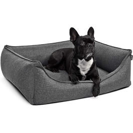 Ортопедичне ліжко для собак з віскоеластичної піни, сіре, 90x70 см