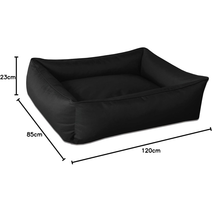 Ліжко для собак BedDog MAX XXL, знімний і праний чохол, чорне, для великих порід