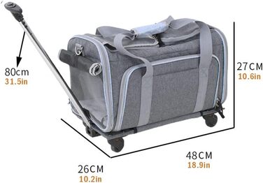 Розширювана переноска для домашніх тварин, переноска для котів/собак, переноска для подорожей знімними колесами, складана переноска для собак та котів середніх та маленьких порід (колір: Стиль C)