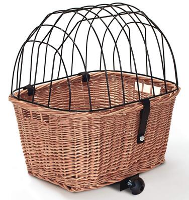 Корзина для велосипеда Tigana з прутів для багажника, 50 x 38 см, кутова, натуральний колір (N-S), без подушки