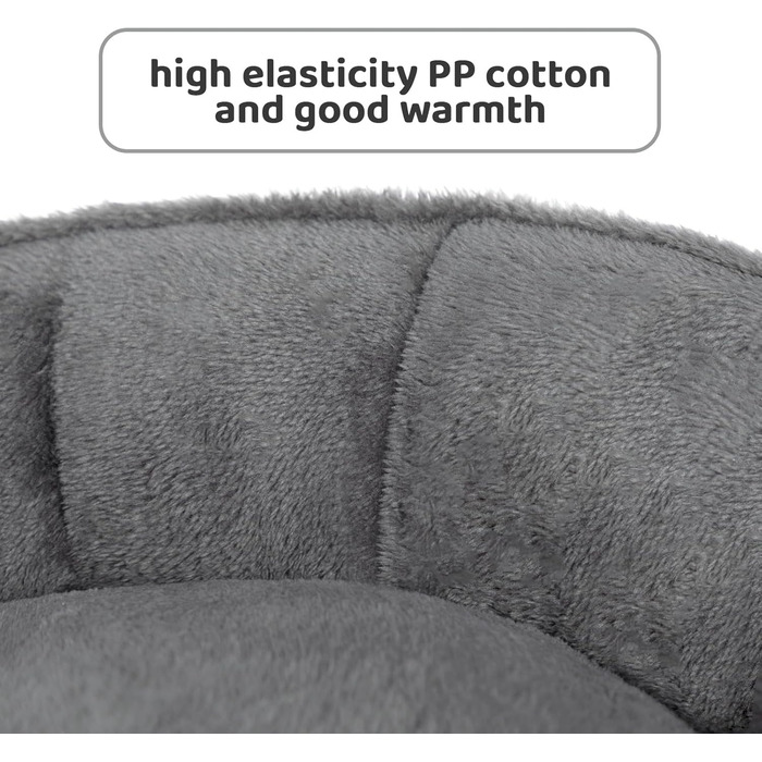 Крісло-гніздочко для котів та собак, м'яке ліжко для тварин, 55x50x15 см, темно-сірий