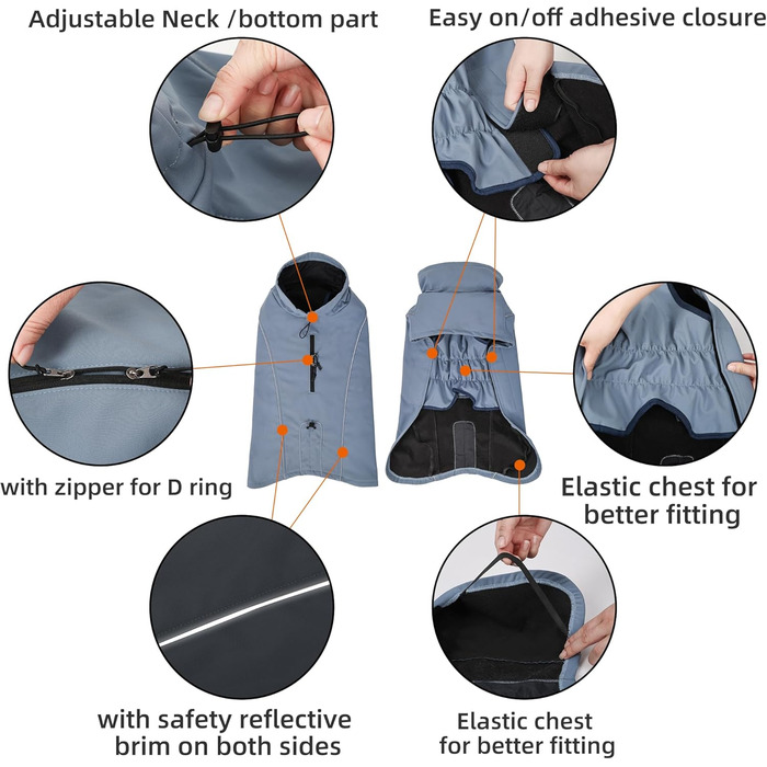 Тепла куртка для собак на холодну погоду, вітрозахисна з коміром, з відбиваючими елементами, міцна, для активного відпочинку (Коричнева/XS)