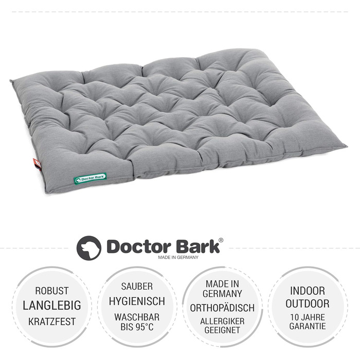 Ортопедичне ліжко для собак Doctor Bark Urban - XXL (100x80 см) - сірий - для великих собак - виготовлено в Німеччині