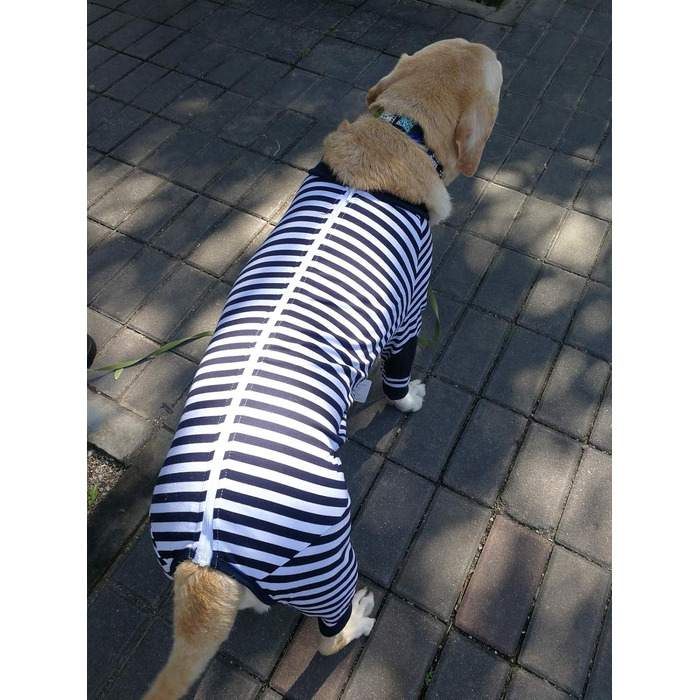 Піжама для собак, комбінезон, одяг для собак середнього та великого розміру, дихаючий, з блискавкою, м'яка бавовна