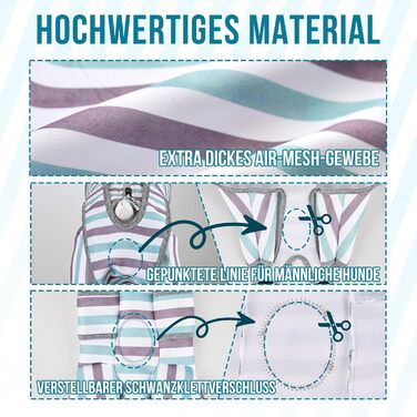 Комбінезон для собак після операції, дихаючий, для задніх лап, синій, XS (довжина спини 27-32 см, довжина лап 15 см)