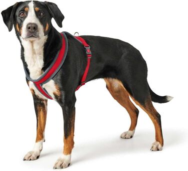 Нашийник для собак HUNTER LONDON COMFORT: дихаюча сітка 3D, 2-ступеневе регулювання, безпечна застібка, міцний, легкий, зручний у догляді, червоний, розмір M