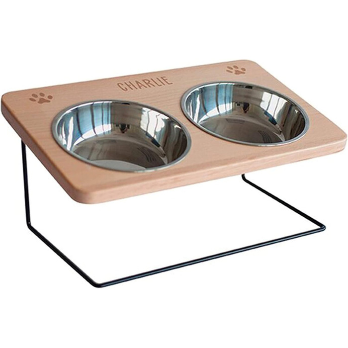 LAUBLUST: Годівниця для собак з іменем, об'єм 0,75 л, піднята годівниця, аксесуари для собак, підставка під миску, годівниця для котів, 41,5 x 25 x 18 см