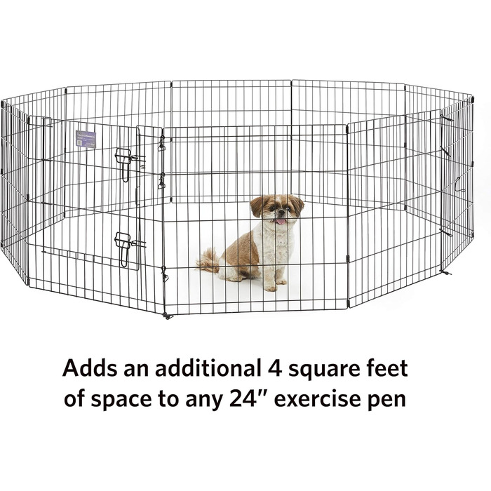 Розширювач для вольєру для тварин Midwest Homes for Pets | 2 панелі | Підходить для металевих вольєрів 60 см | Розмір: 60H x 120W см | В комплекті: 4 затискачі, 2 кілочки