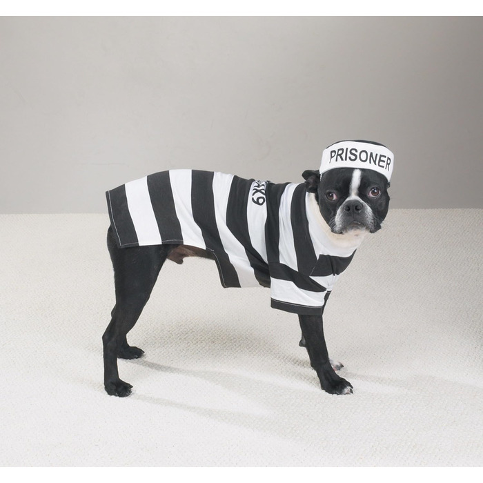 Костюм для собак 'Prison Pooch', розмір XL (Окружність шиї: 41 см, Окружність грудей: 41 см, Довжина спини: 30 см)