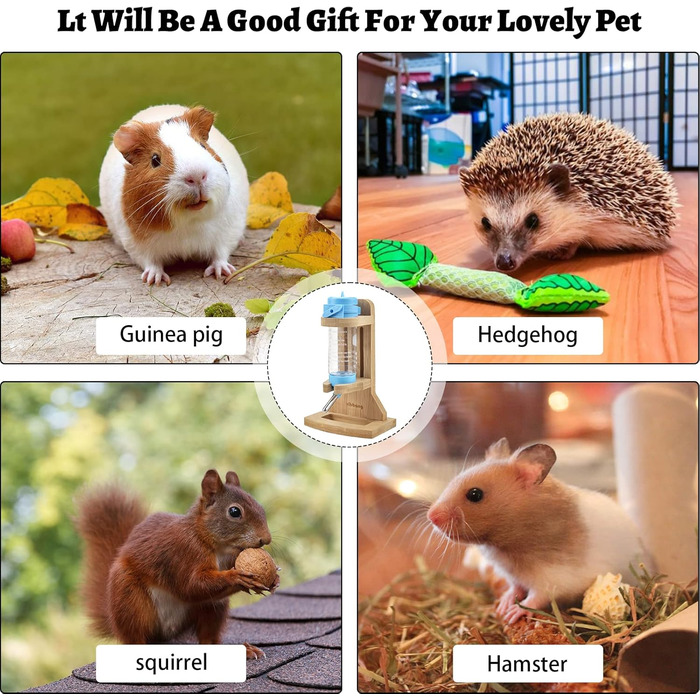 Поїлка для хом'яків Vibbang з підставкою, 125 мл, для морських свинок, кроликів, шиншил, їжаків, хорек