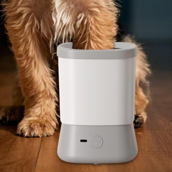 Очисник лап для собак | Портативна щітка для лап – 2 швидкості, водонепроникний, ідеально для миття лап та прогулянок (сірий)