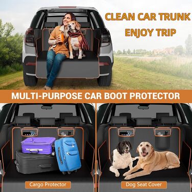 Захист для багажника автомобіля від бруду та подряпин для собак, універсальний, 185x102 см, 600D, водонепроникний, стійкий до подряпин, для авто, SUV, Van (Помаранчевий)