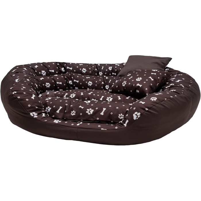 Ортопедичне ліжко для собак Luxus з м'яким бортиком, формастійке, стійке до подряпин, легке у чищенні (колір: коричневий)