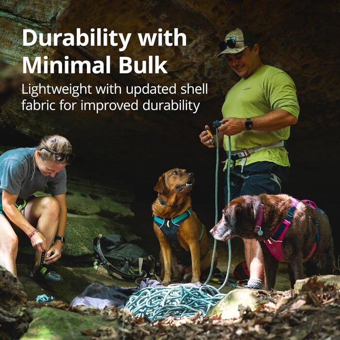 Шлея Ruffwear Flagline з ручкою, легка регульована шлейка для собак, 3 точки кріплення повідка, посилений ремінь і міцний V-подібний металевий кільце, синя, XXS (33-43 см)