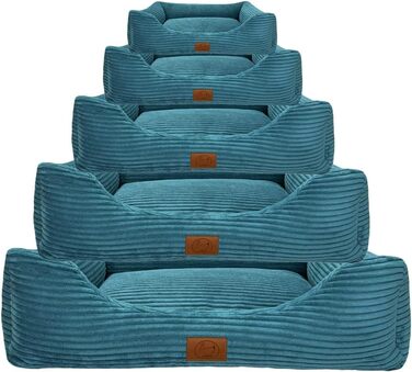 Ортопедичне ліжко для собак Elropet з м'якого корду, кошик для собак, XS/S/M/L/XL, блакитний колір, розмір XS (65x50x18 см)