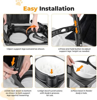 Підвищена годівниця для собак, анти-заковтування, регульована висота, для великих та середніх собак