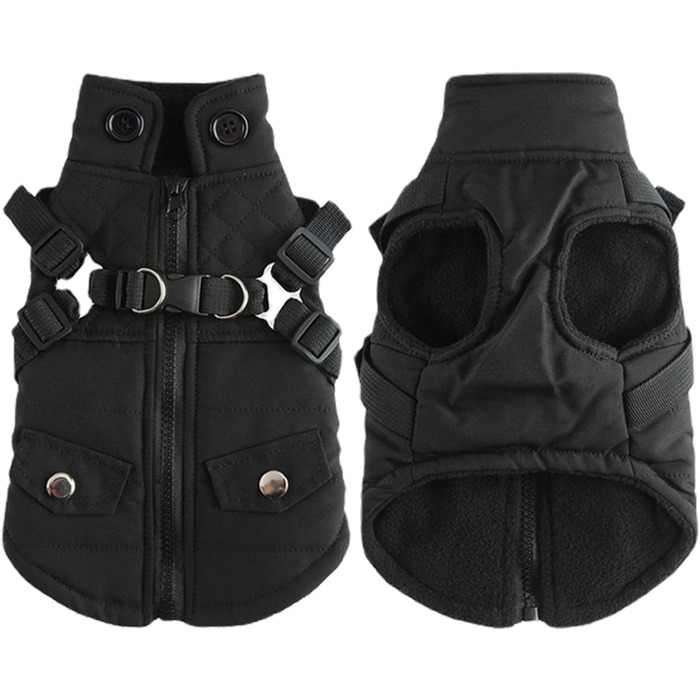 Зимова куртка для собак від Huiba: тепла, водонепроникна та вітронепроникна, для маленьких, середніх та великих собак (чорний, M)