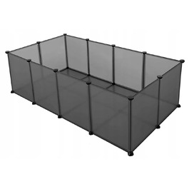 Вольєр для дрібних тварин Wide, сірий, 143 x 73 x 46 см, 20 панелей